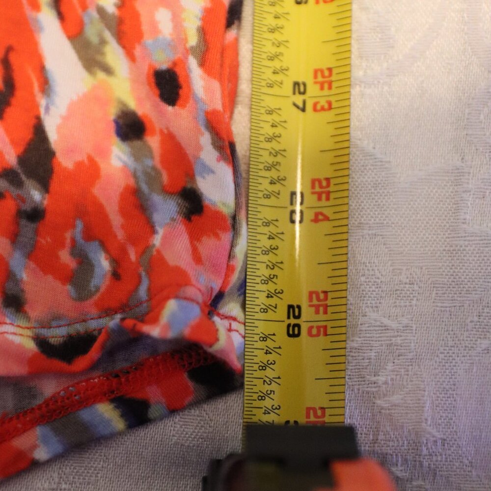 CAbi 374 Abstract Watercolor Jersey Shirt Shift Dress Belted 3/4 Sleeves Large - Picture 13 of 16